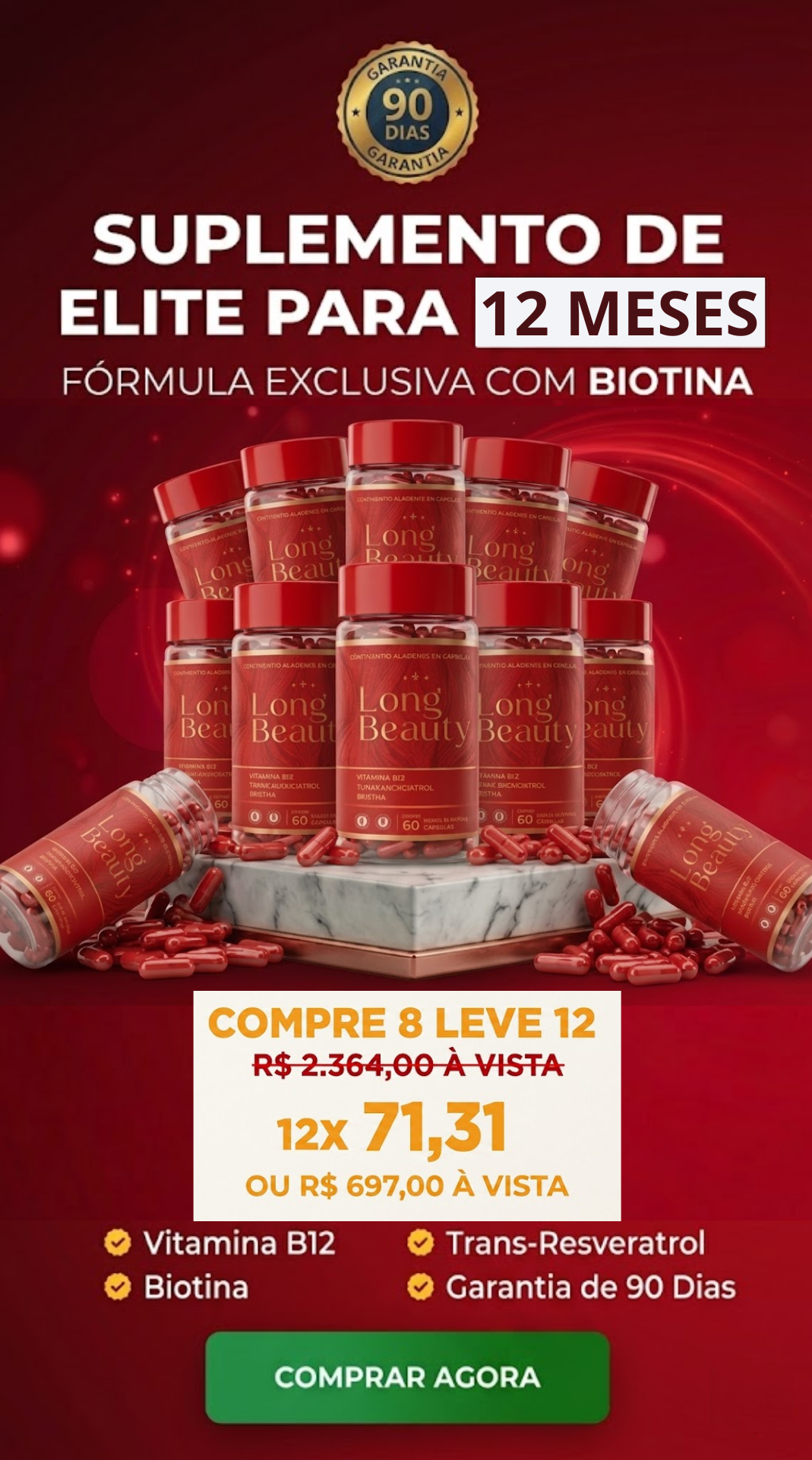 Comprar Kit 12 Potes Long Beauty